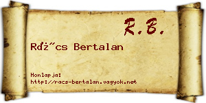 Rács Bertalan névjegykártya